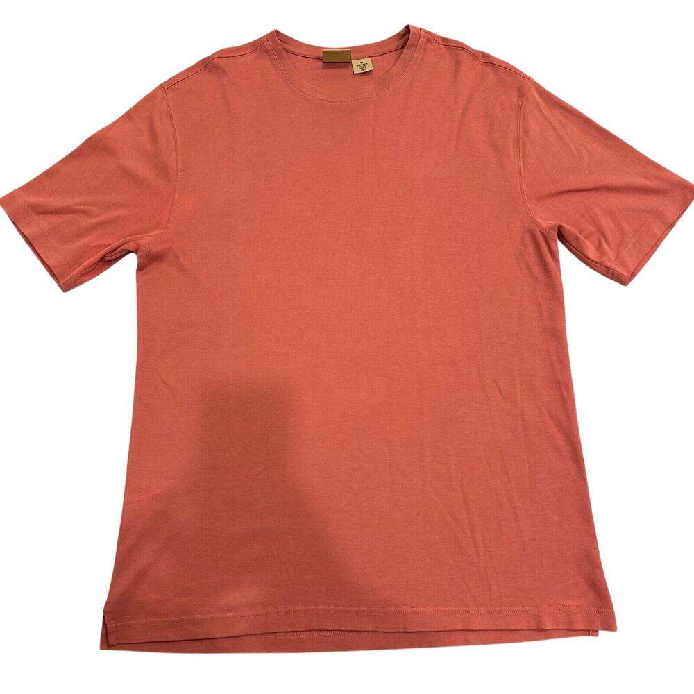 Jos. A. Bank Mens Medium Orange 100% Pima Cotton Crew Neck Shirt Casual Classic